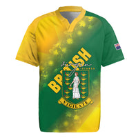 British Virgin Islands Rugby Jersey Coat Of Arms Plumeria Gradient Art