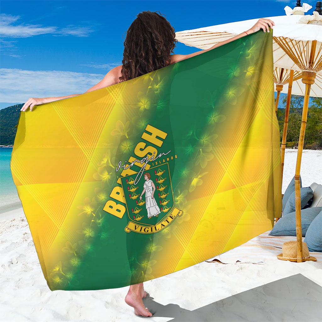 British Virgin Islands Sarong Coat Of Arms Plumeria Gradient Art