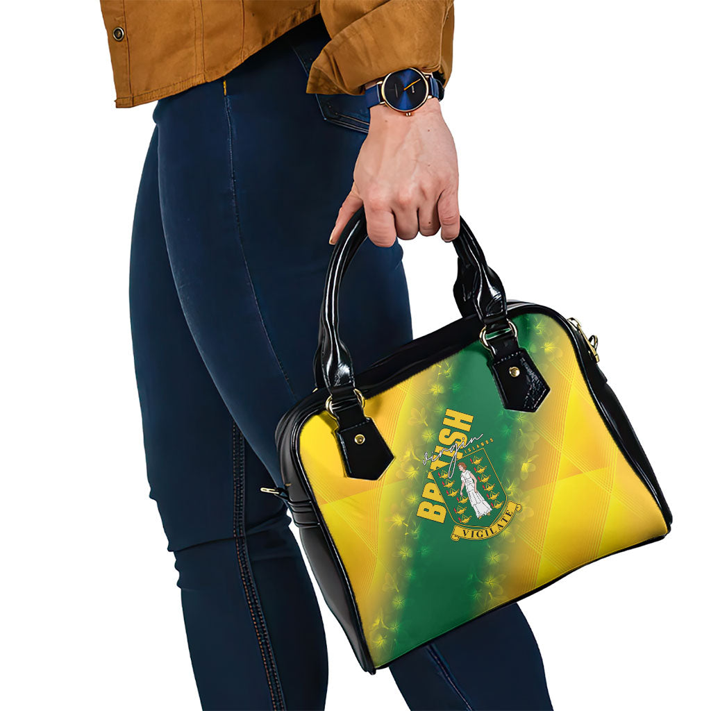 British Virgin Islands Shoulder Handbag Coat Of Arms Plumeria Gradient Art