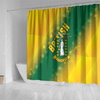 British Virgin Islands Shower Curtain Coat Of Arms Plumeria Gradient Art