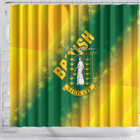British Virgin Islands Shower Curtain Coat Of Arms Plumeria Gradient Art
