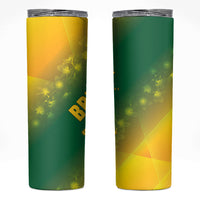 British Virgin Islands Skinny Tumbler Coat Of Arms Plumeria Gradient Art
