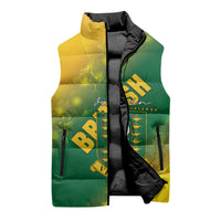 British Virgin Islands Sleeveless Puffer Jacket Coat Of Arms Plumeria Gradient Art