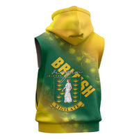 British Virgin Islands Sleeveless Zip Hoodie Coat Of Arms Plumeria Gradient Art