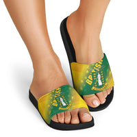 British Virgin Islands Slide Sandals Coat Of Arms Plumeria Gradient Art
