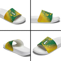 British Virgin Islands Slide Sandals Coat Of Arms Plumeria Gradient Art