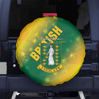 British Virgin Islands Spare Tire Cover Coat Of Arms Plumeria Gradient Art