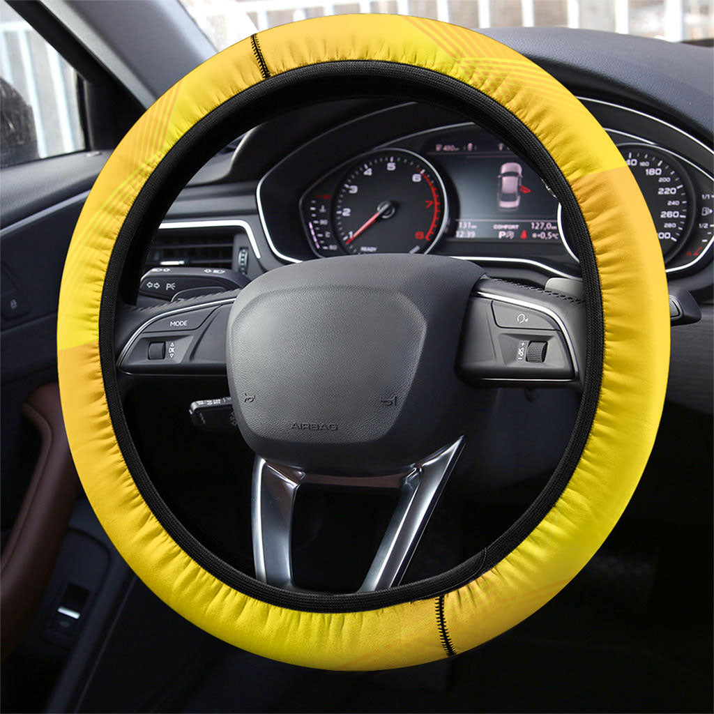 British Virgin Islands Steering Wheel Cover Coat Of Arms Plumeria Gradient Art