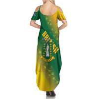 British Virgin Islands Summer Maxi Dress Coat Of Arms Plumeria Gradient Art
