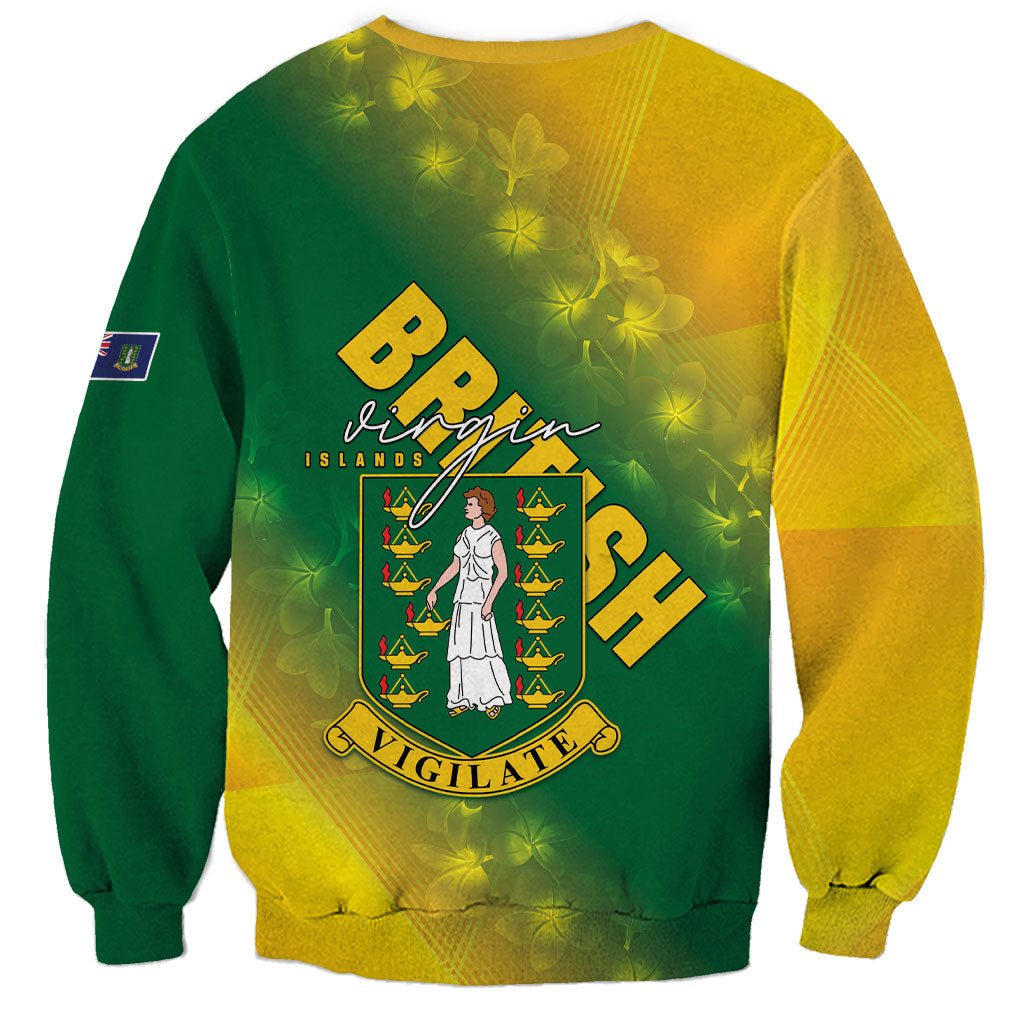 British Virgin Islands Sweatshirt Coat Of Arms Plumeria Gradient Art