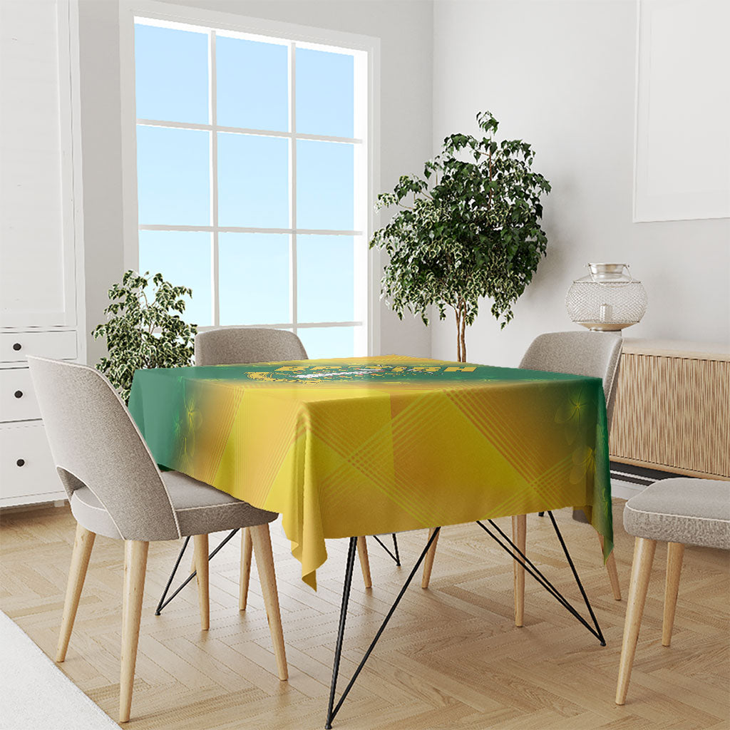 British Virgin Islands Tablecloth Coat Of Arms Plumeria Gradient Art