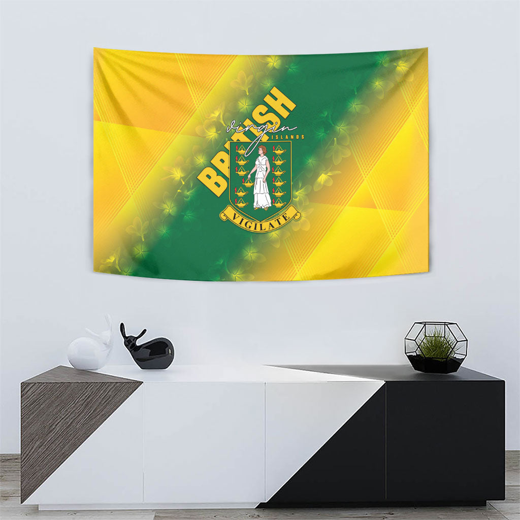 British Virgin Islands Tapestry Coat Of Arms Plumeria Gradient Art