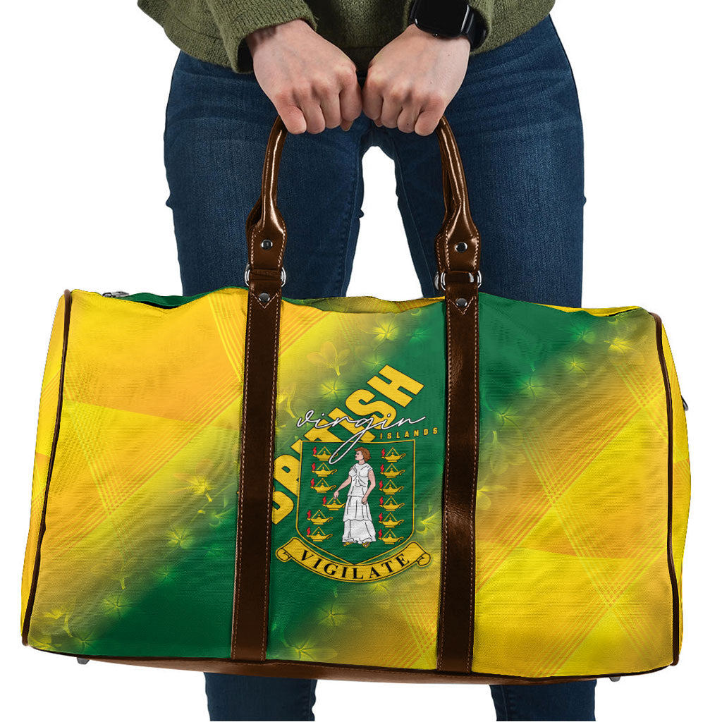 British Virgin Islands Travel Bag Coat Of Arms Plumeria Gradient Art