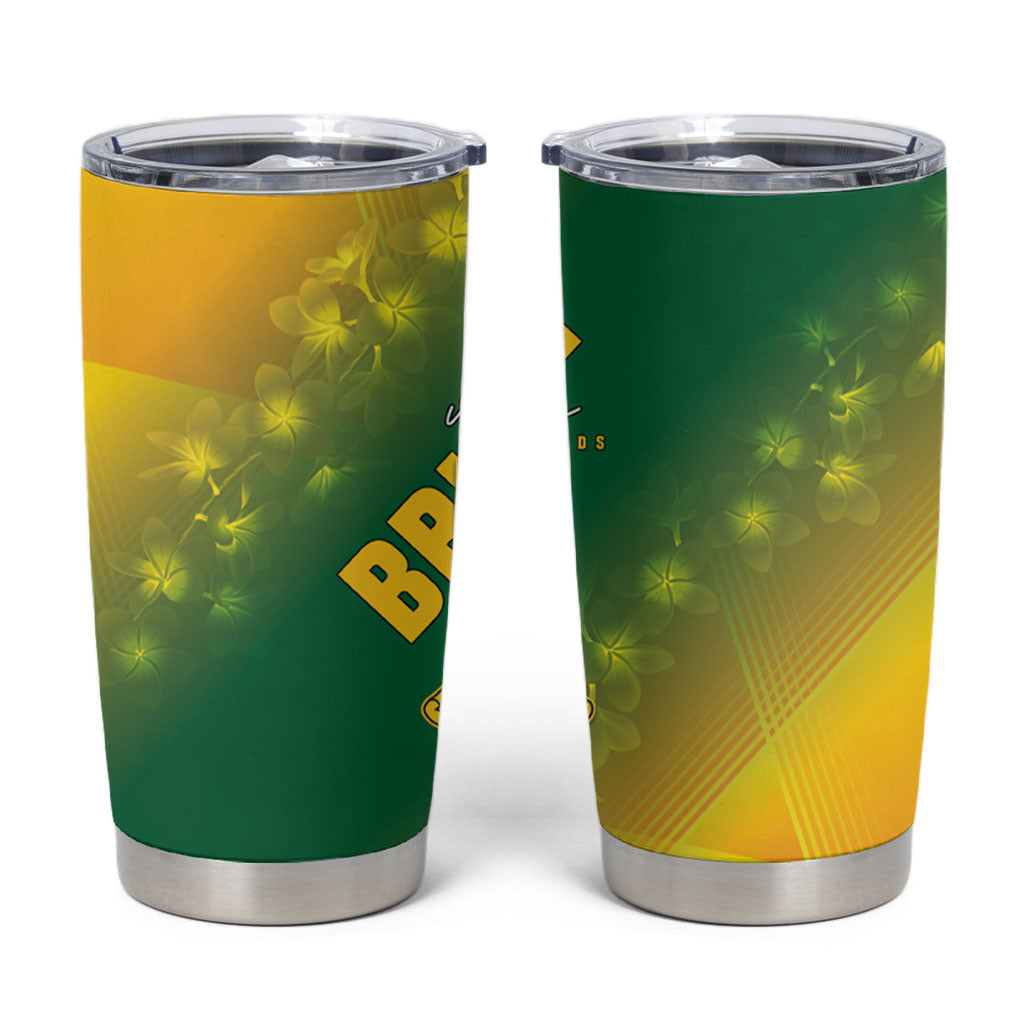 British Virgin Islands Tumbler Cup Coat Of Arms Plumeria Gradient Art