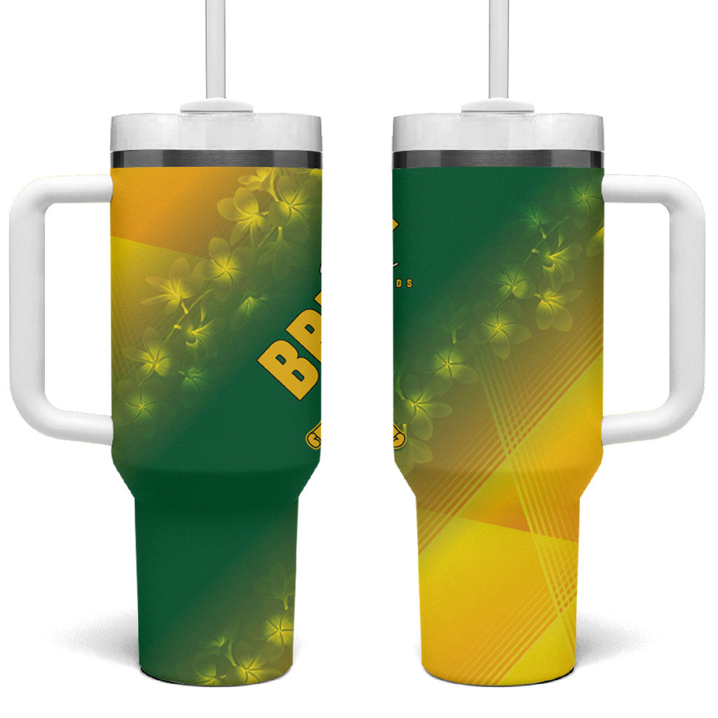 British Virgin Islands Tumbler With Handle Coat Of Arms Plumeria Gradient Art