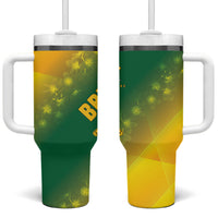 British Virgin Islands Tumbler With Handle Coat Of Arms Plumeria Gradient Art