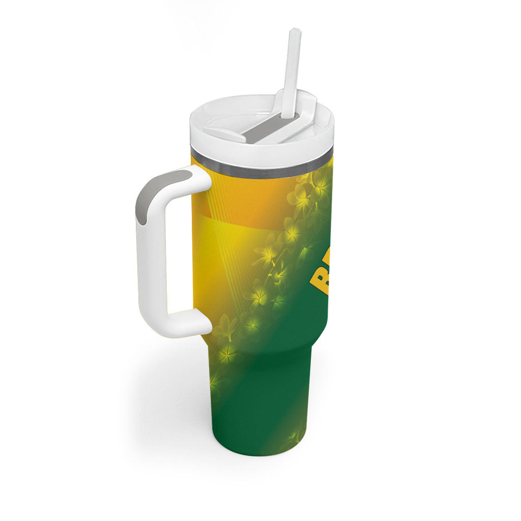 British Virgin Islands Tumbler With Handle Coat Of Arms Plumeria Gradient Art