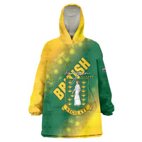 British Virgin Islands Wearable Blanket Hoodie Coat Of Arms Plumeria Gradient Art