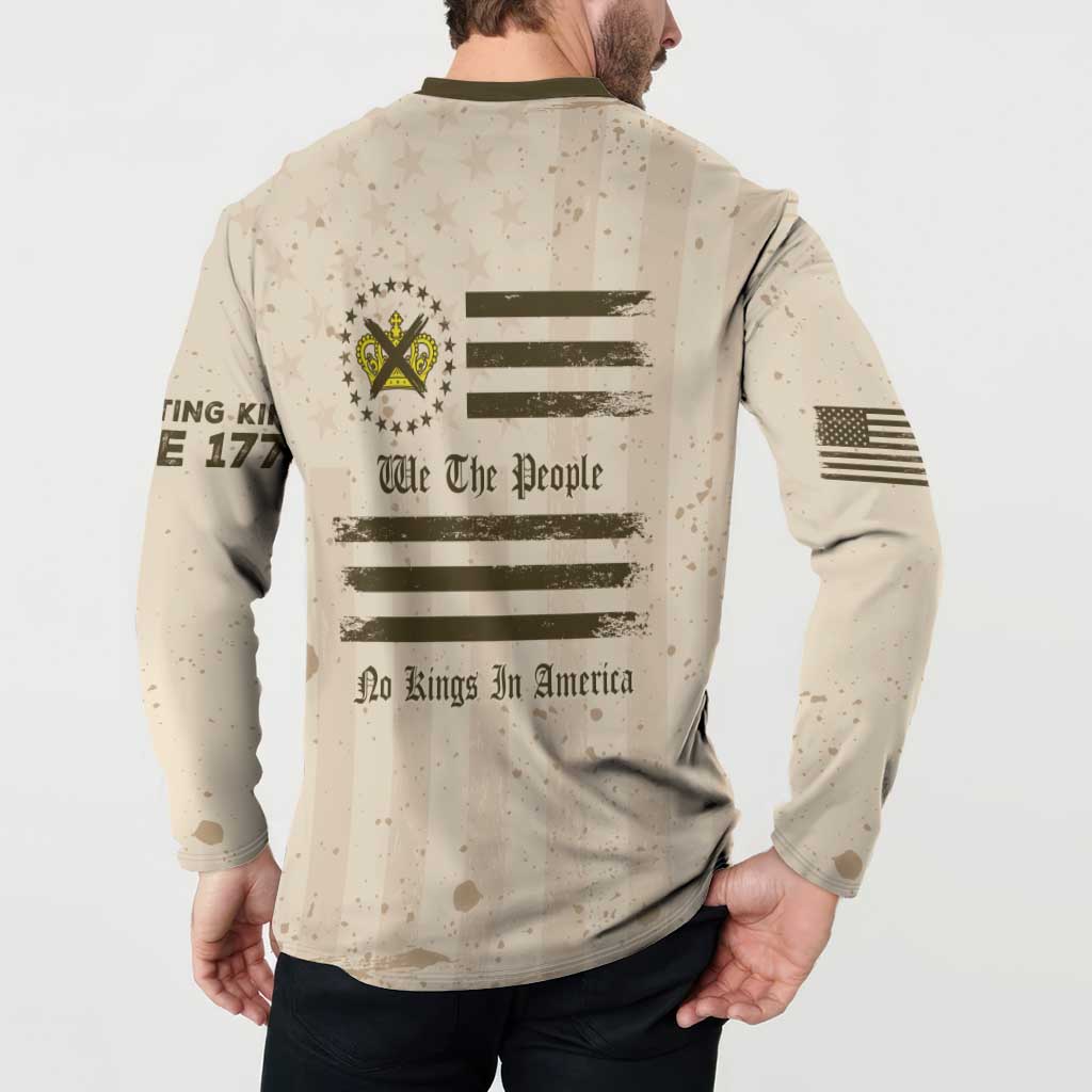 No Kings In America Button Sweatshirt We The People - Wonder Print Shop