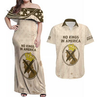 No Kings In America Couples Matching Off Shoulder Maxi Dress and Hawaiian Shirt We The People - Wonder Print Shop