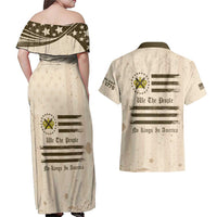 No Kings In America Couples Matching Off Shoulder Maxi Dress and Hawaiian Shirt We The People - Wonder Print Shop