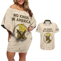 No Kings In America Couples Matching Off Shoulder Short Dress and Hawaiian Shirt We The People - Wonder Print Shop