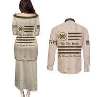 No Kings In America Couples Matching Puletasi and Long Sleeve Button Shirt We The People - Wonder Print Shop