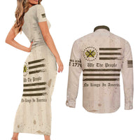 No Kings In America Couples Matching Short Sleeve Bodycon Dress and Long Sleeve Button Shirt We The People - Wonder Print Shop