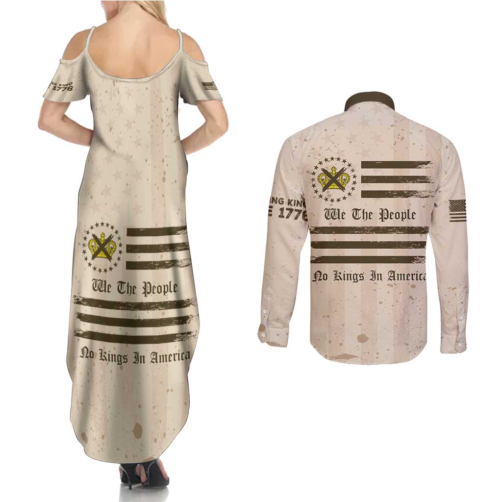 No Kings In America Couples Matching Summer Maxi Dress and Long Sleeve Button Shirt We The People - Wonder Print Shop