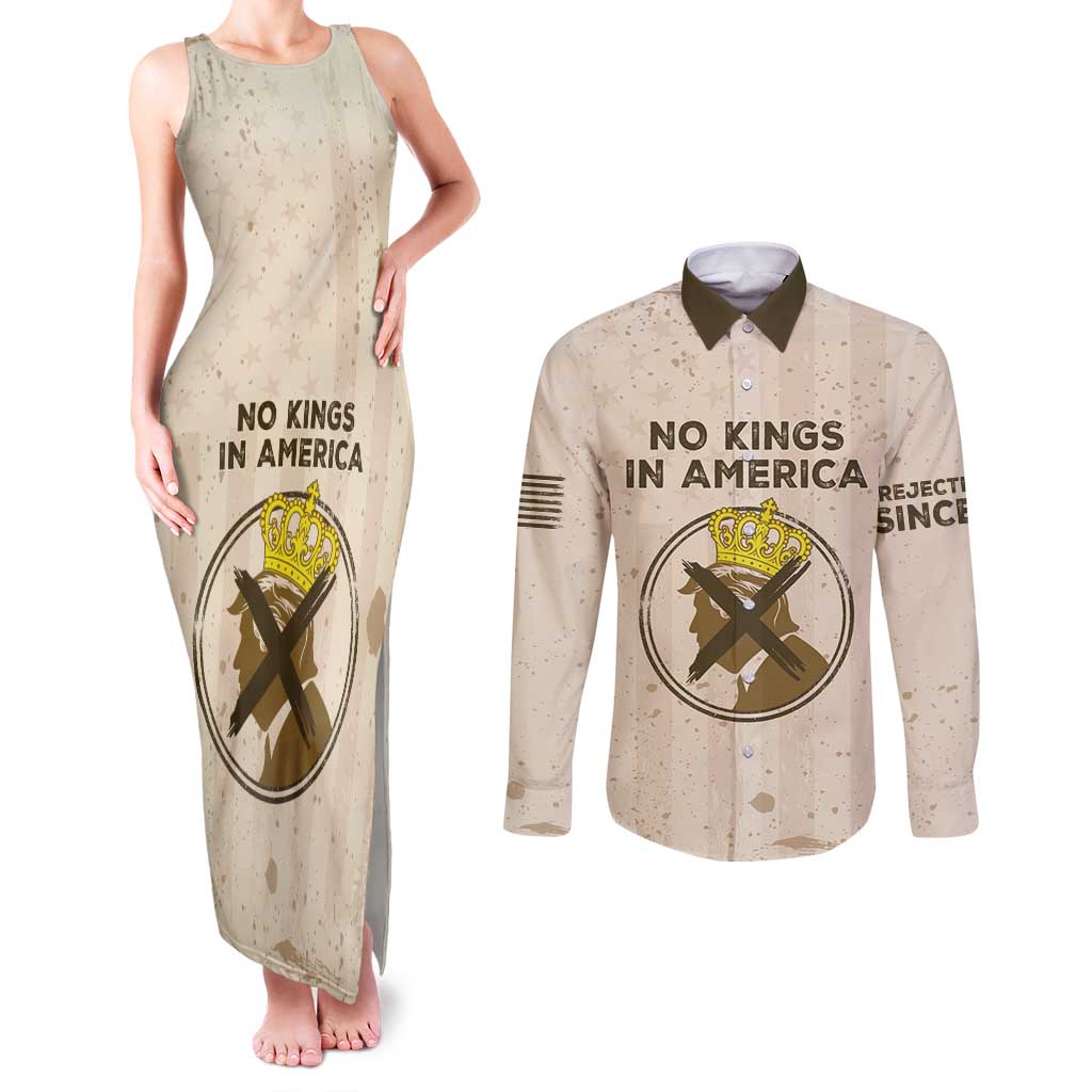 No Kings In America Couples Matching Tank Maxi Dress and Long Sleeve Button Shirt We The People - Wonder Print Shop