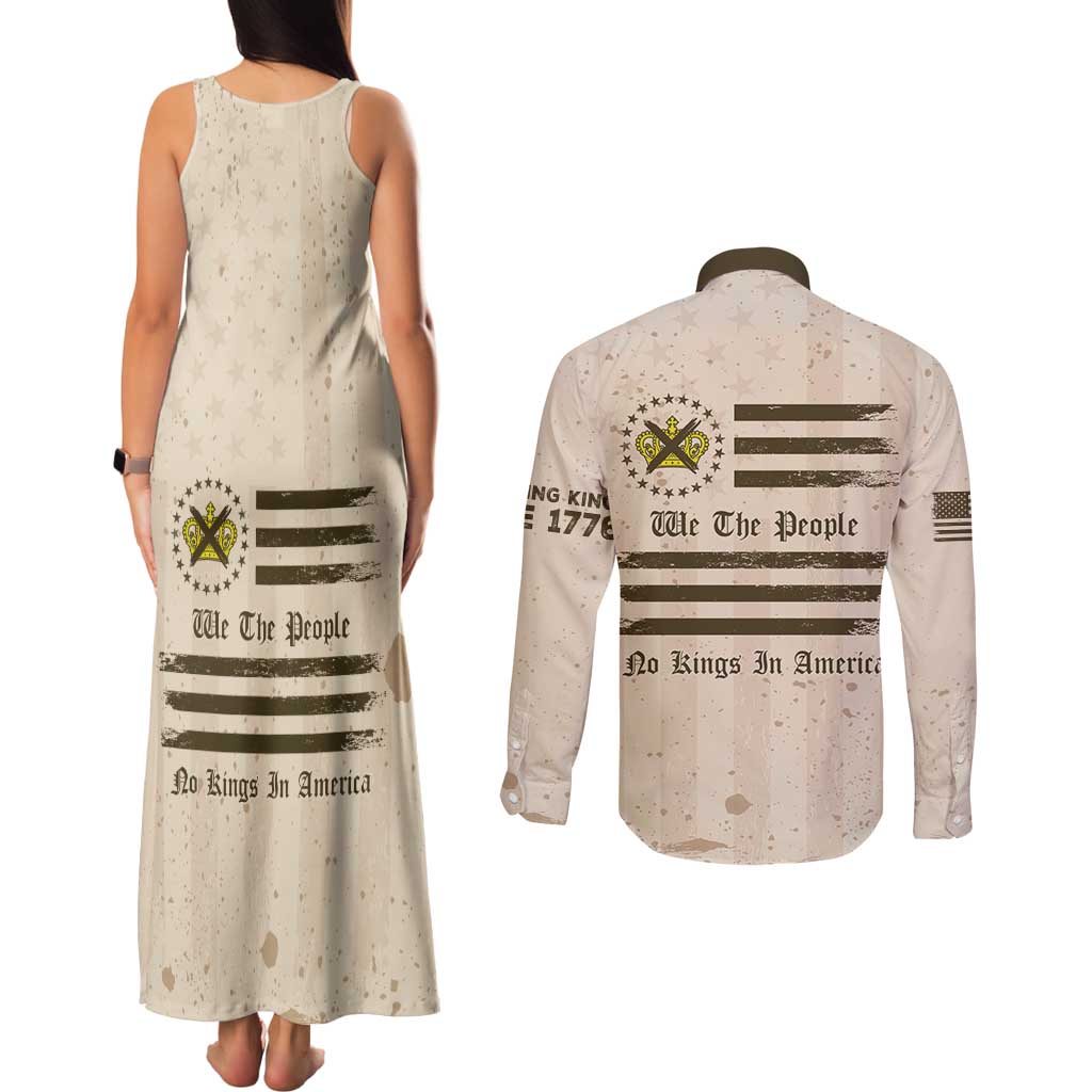 No Kings In America Couples Matching Tank Maxi Dress and Long Sleeve Button Shirt We The People - Wonder Print Shop