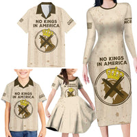 No Kings In America Family Matching Long Sleeve Bodycon Dress and Hawaiian Shirt We The People - Wonder Print Shop