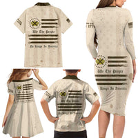 No Kings In America Family Matching Long Sleeve Bodycon Dress and Hawaiian Shirt We The People - Wonder Print Shop