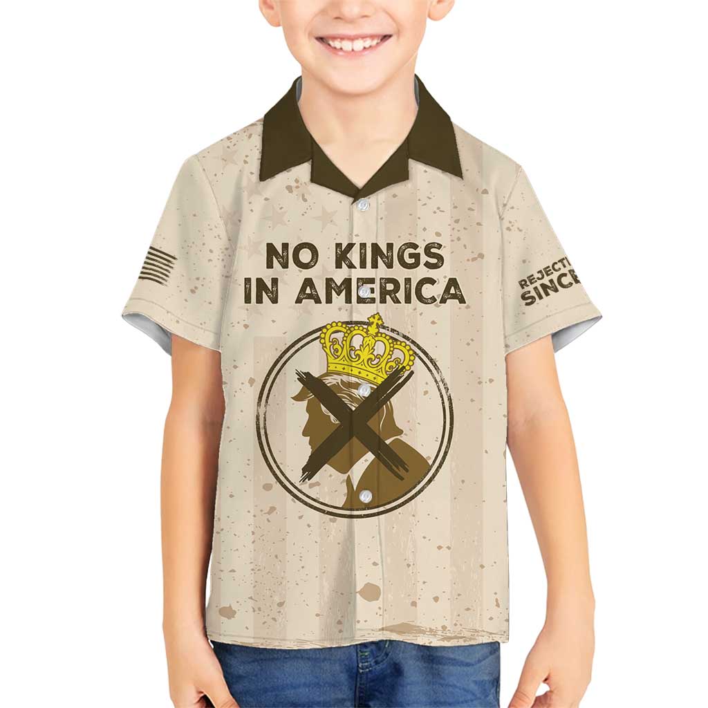 No Kings In America Family Matching Long Sleeve Bodycon Dress and Hawaiian Shirt We The People - Wonder Print Shop