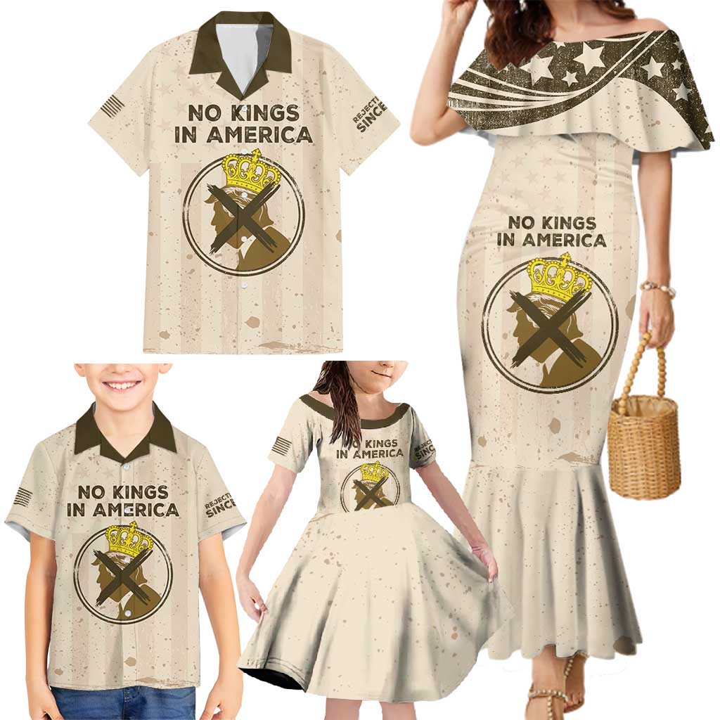 No Kings In America Family Matching Mermaid Dress and Hawaiian Shirt We The People - Wonder Print Shop