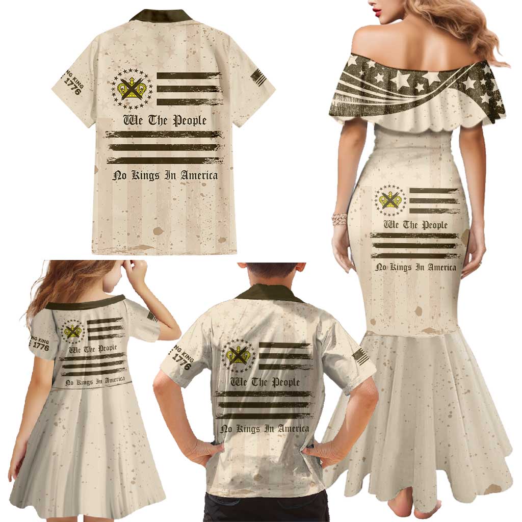 No Kings In America Family Matching Mermaid Dress and Hawaiian Shirt We The People - Wonder Print Shop