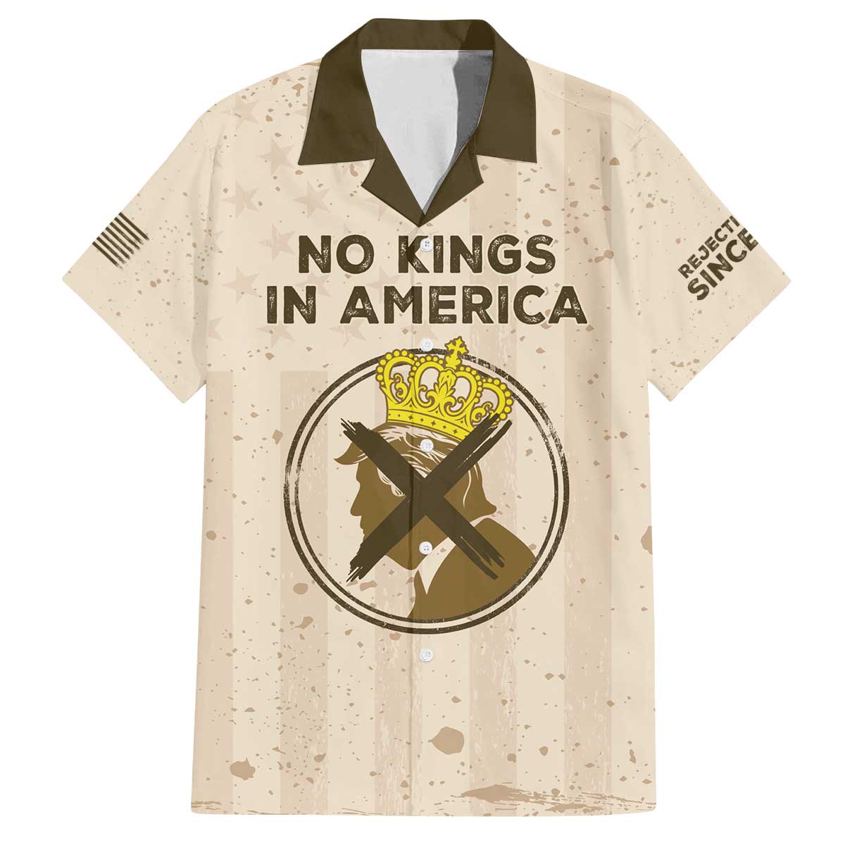 No Kings In America Family Matching Off The Shoulder Long Sleeve Dress and Hawaiian Shirt We The People - Wonder Print Shop