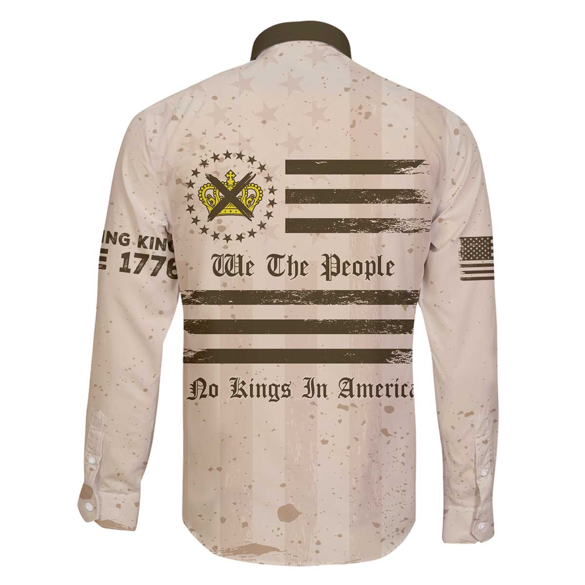 No Kings In America Family Matching Off The Shoulder Long Sleeve Dress and Hawaiian Shirt We The People - Wonder Print Shop