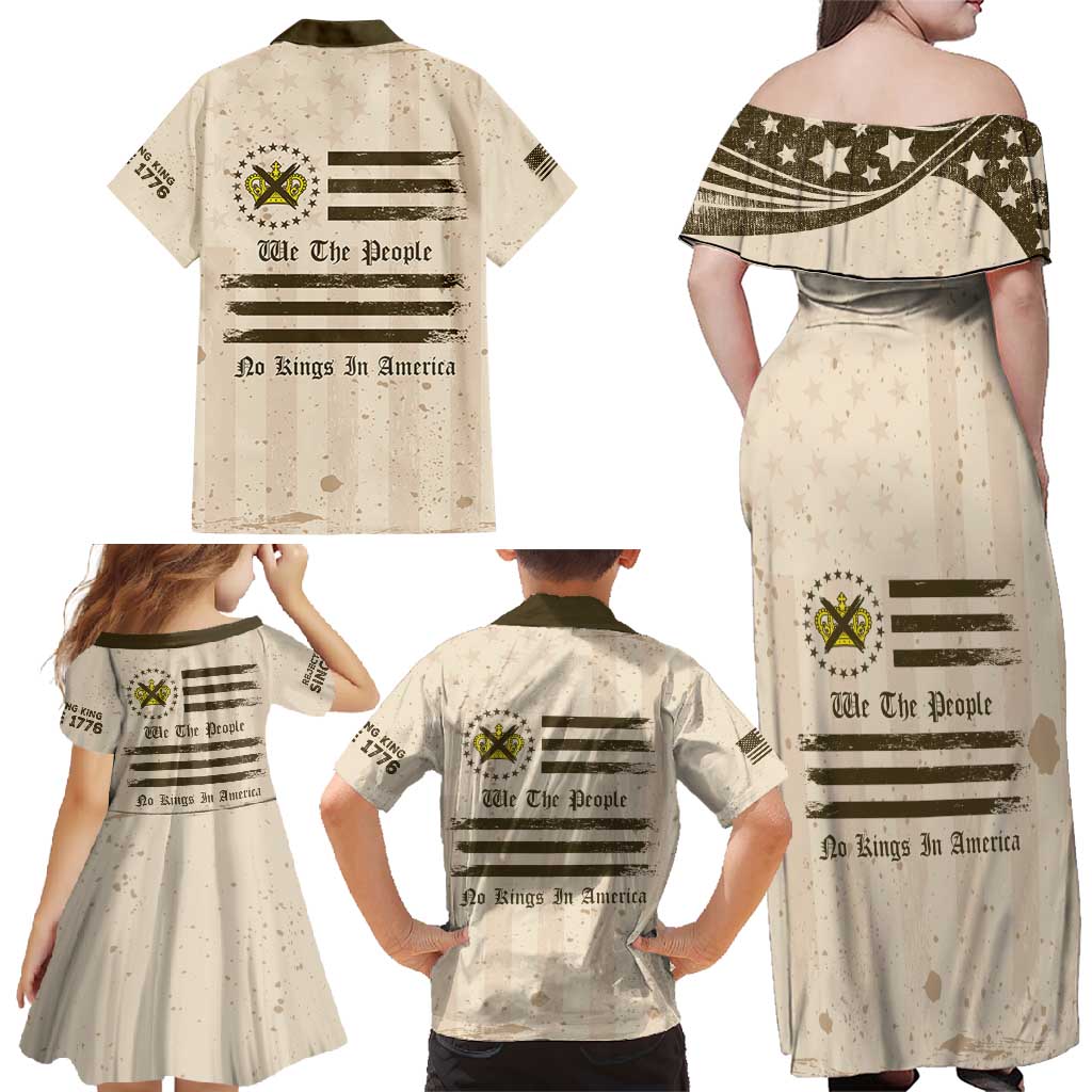 No Kings In America Family Matching Off Shoulder Maxi Dress and Hawaiian Shirt We The People - Wonder Print Shop