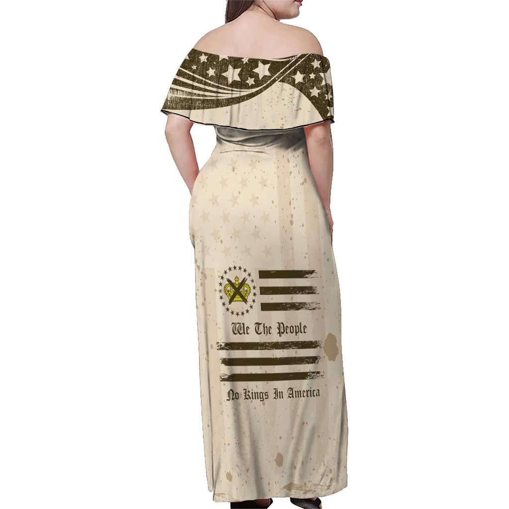 No Kings In America Family Matching Off Shoulder Maxi Dress and Hawaiian Shirt We The People - Wonder Print Shop