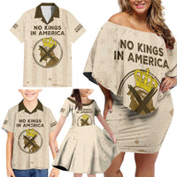 No Kings In America Family Matching Off Shoulder Short Dress and Hawaiian Shirt We The People - Wonder Print Shop