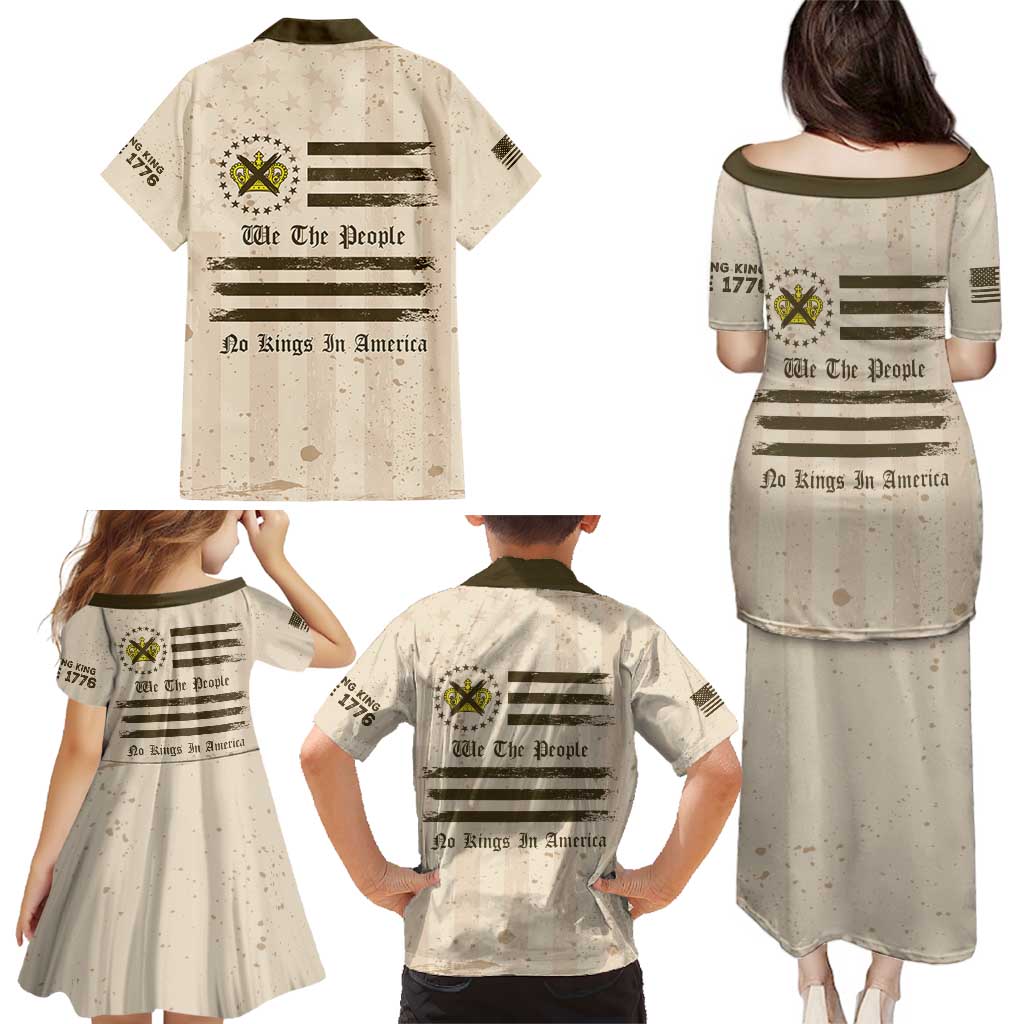 No Kings In America Family Matching Puletasi and Hawaiian Shirt We The People - Wonder Print Shop