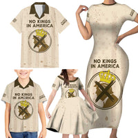 No Kings In America Family Matching Short Sleeve Bodycon Dress and Hawaiian Shirt We The People - Wonder Print Shop