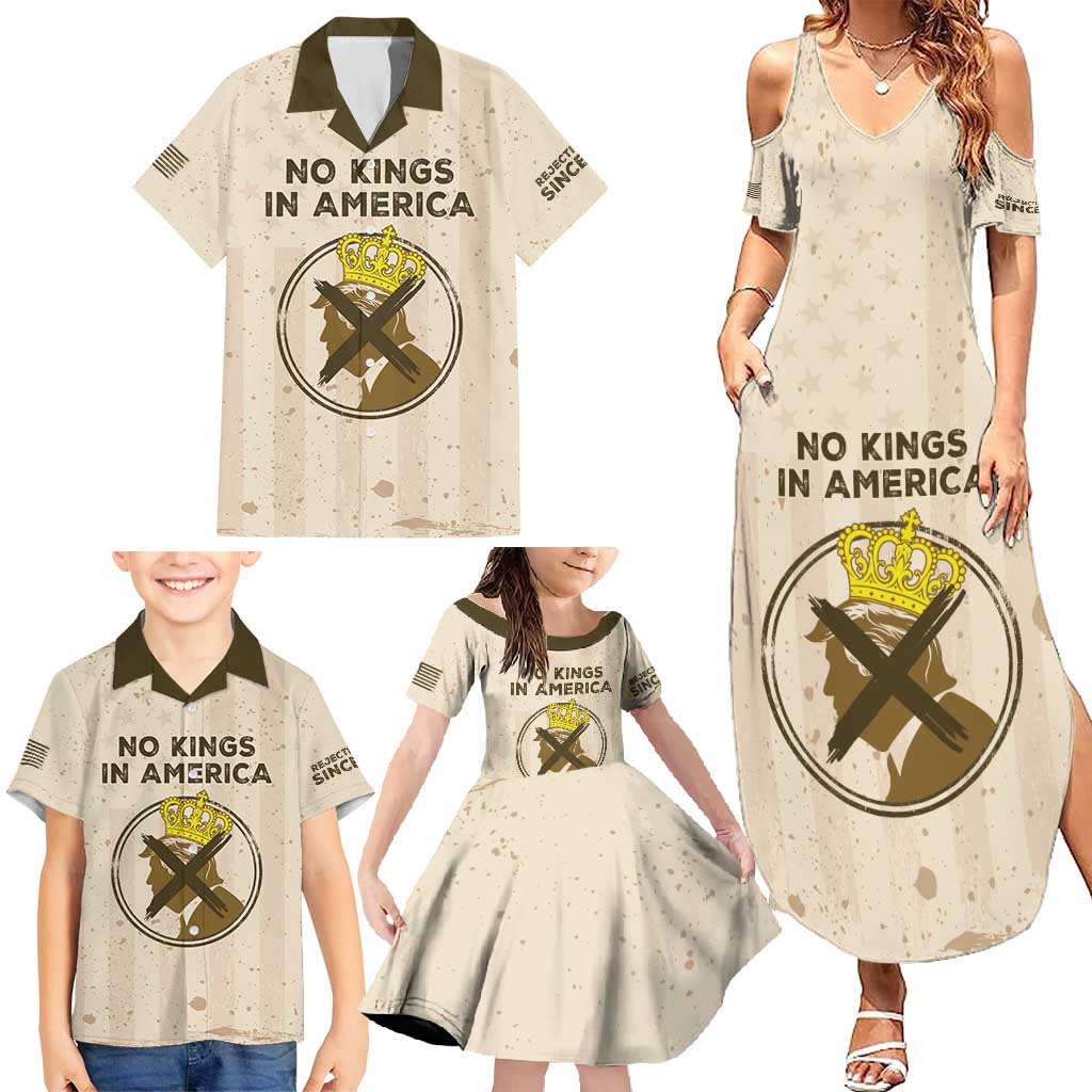 No Kings In America Family Matching Summer Maxi Dress and Hawaiian Shirt We The People - Wonder Print Shop