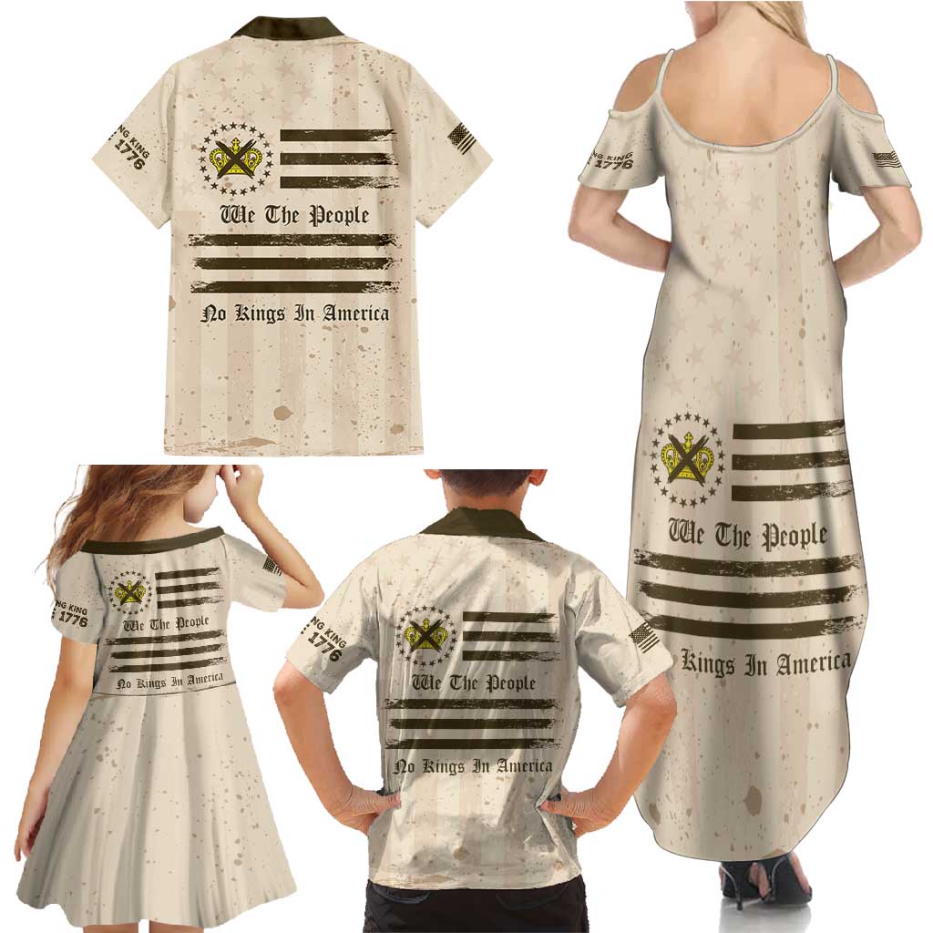 No Kings In America Family Matching Summer Maxi Dress and Hawaiian Shirt We The People - Wonder Print Shop