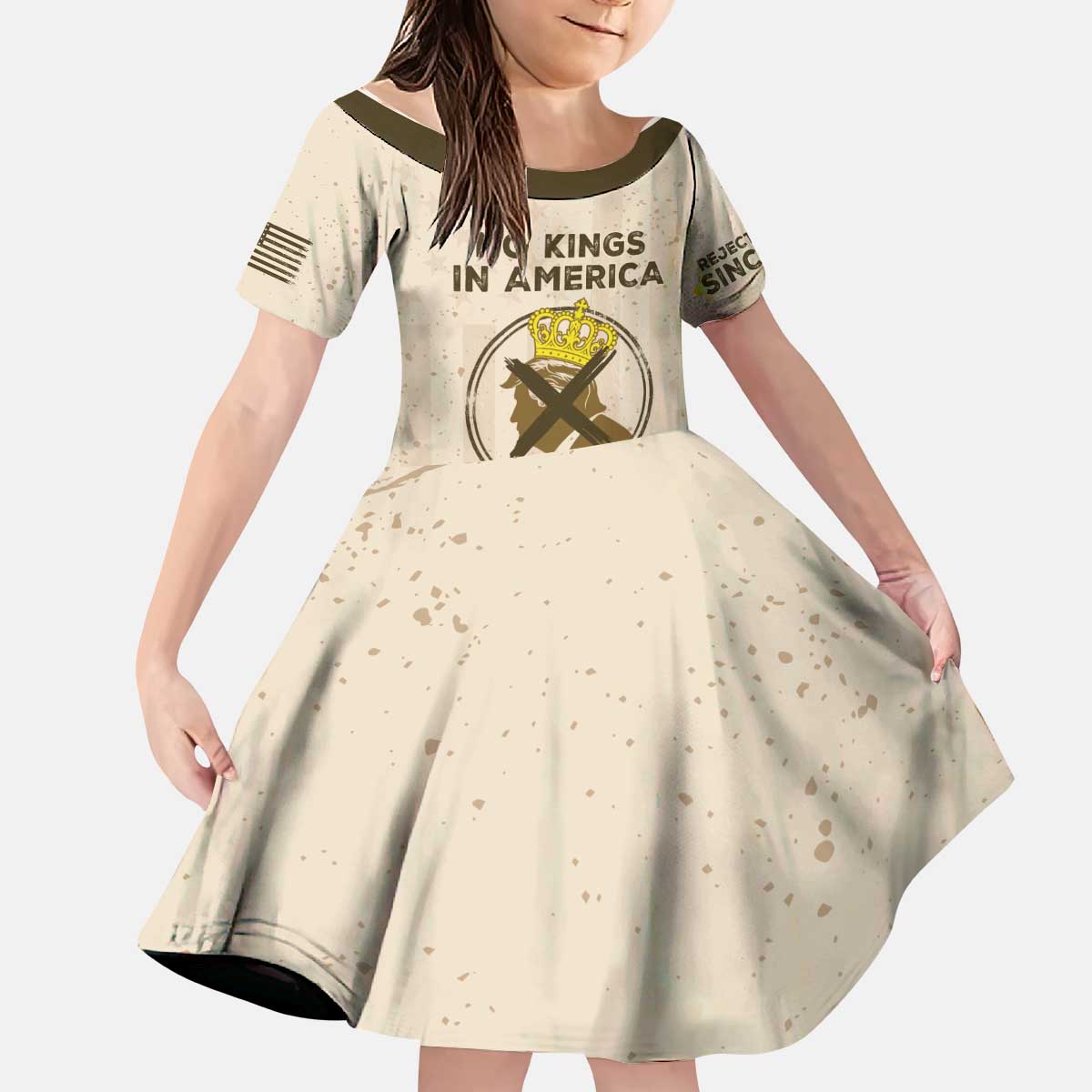 No Kings In America Kid Short Sleeve Dress We The People - Wonder Print Shop