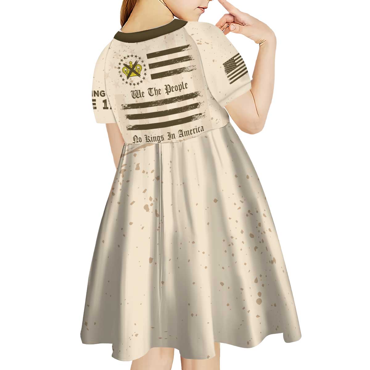 No Kings In America Kid Short Sleeve Dress We The People - Wonder Print Shop