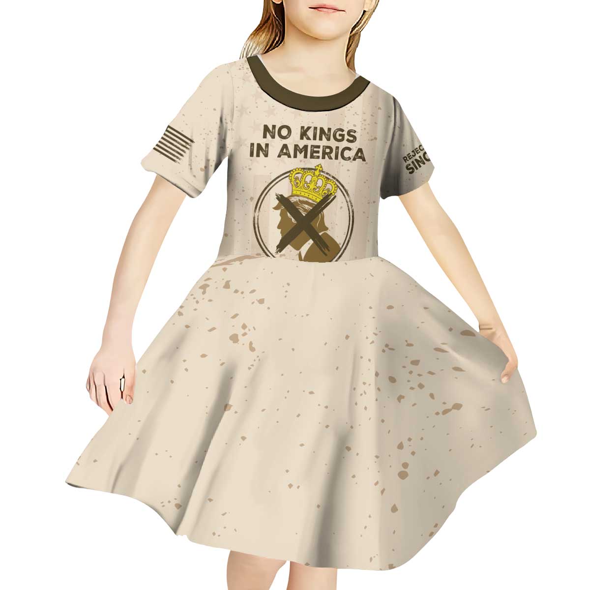 No Kings In America Kid Short Sleeve Dress We The People - Wonder Print Shop