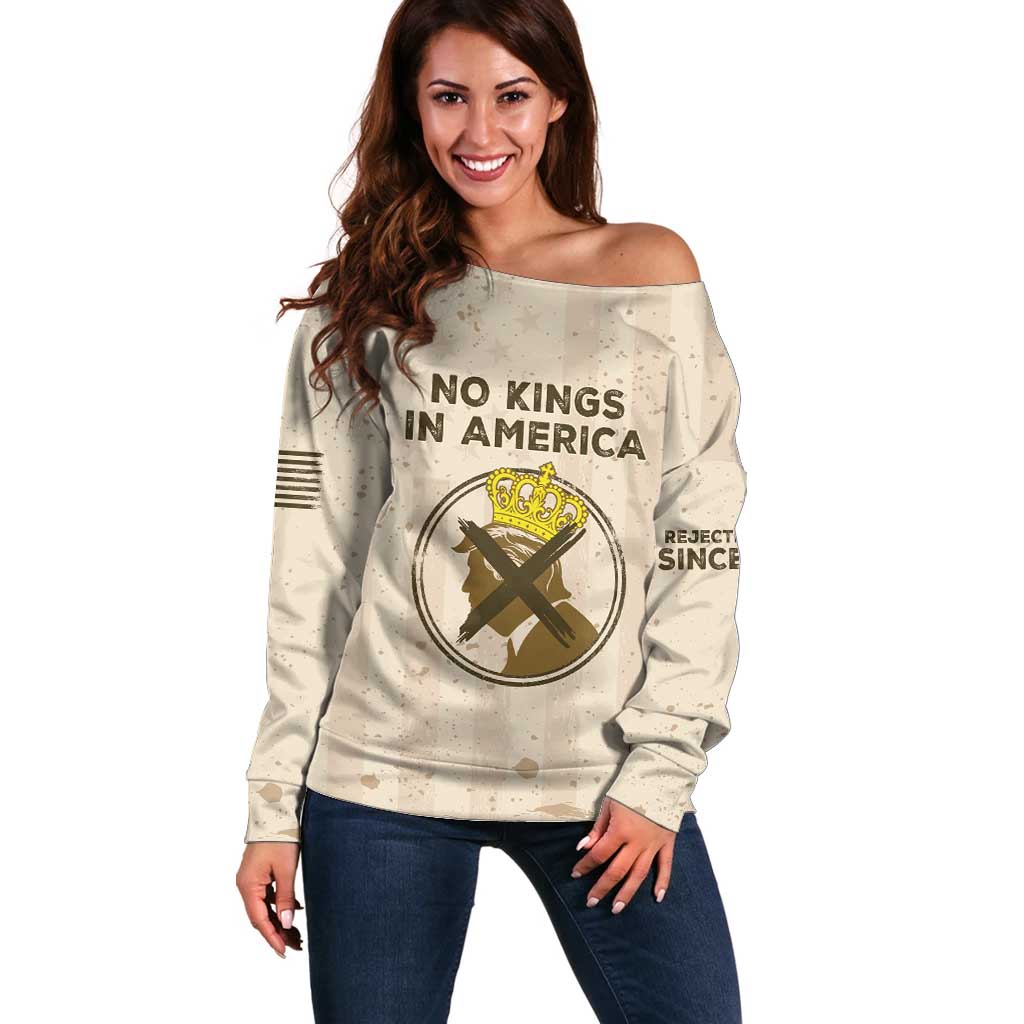 No Kings In America Off Shoulder Sweater We The People - Wonder Print Shop