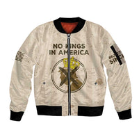 No Kings In America Sleeve Zip Bomber Jacket We The People - Wonder Print Shop